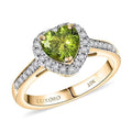 LUXORO AAA Grüner Turmalin, Weißer Diamant Ring 417 Gold (Größe 17.00) ca. 1,80 ct