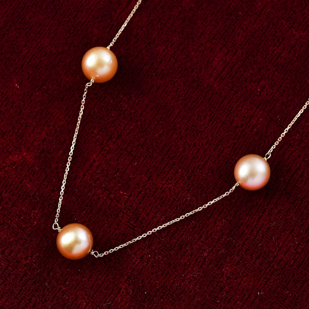 AAA Goldene Südsee Perle (7-8 mm) Halskette ca. 50 cm 750 Gold