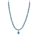 D'Joy Blauer Zirkon Halskette ca. 45 cm 925 Silber rhodiniert ca. 25,96 ct.