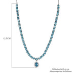 D'Joy Blauer Zirkon Halskette ca. 45 cm 925 Silber rhodiniert ca. 25,96 ct.