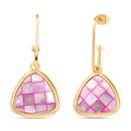 Rosa Muschelkernperle Ohrringe, Goldfarben