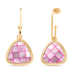 Rosa Muschelkernperle Ohrringe, Goldfarben