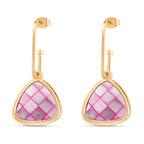 Rosa Muschelkernperle Ohrringe, Goldfarben