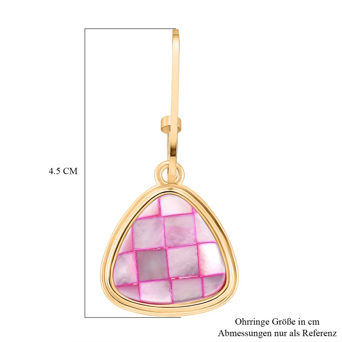 Rosa Muschelkernperlen Ohrringe, Legierung in Goldton