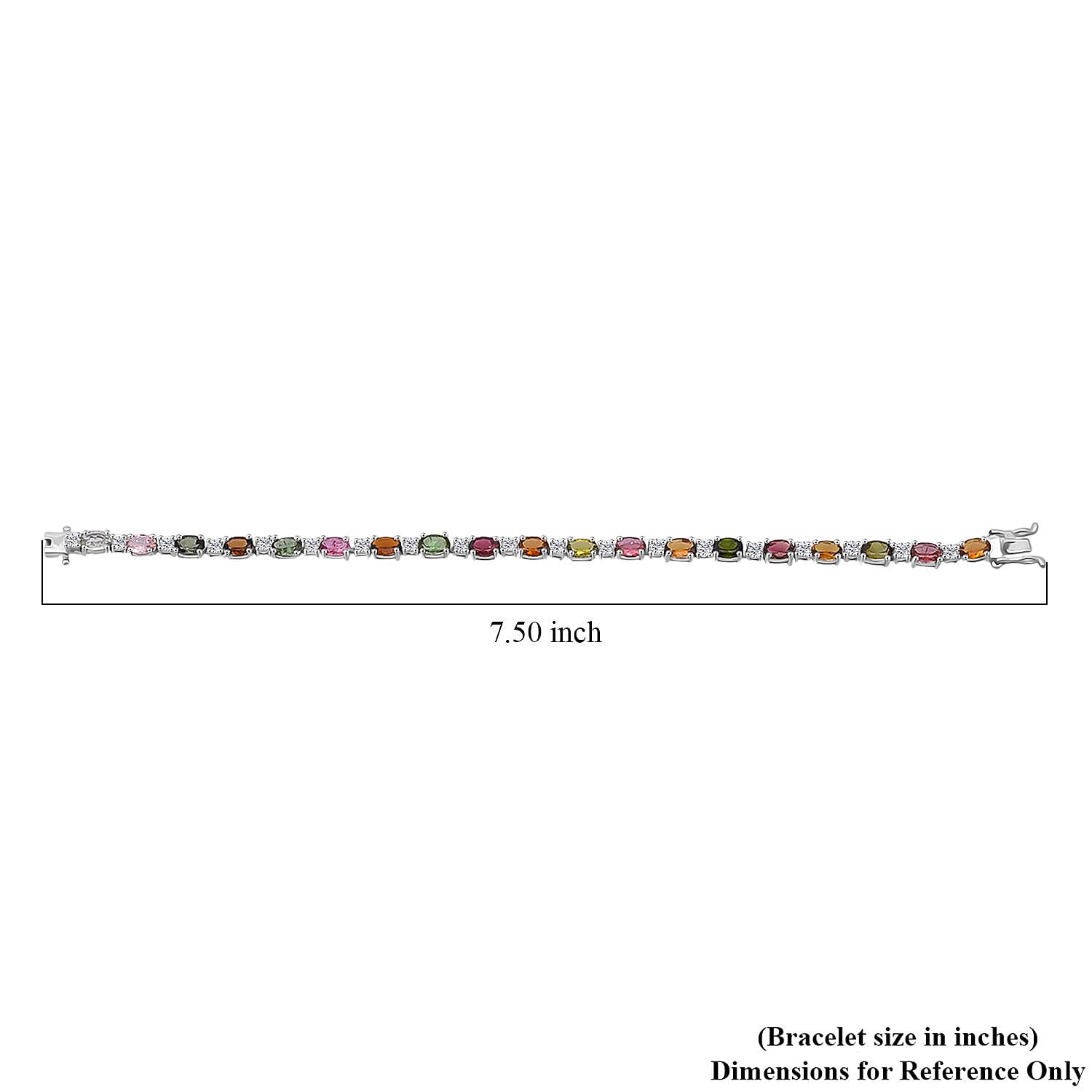 D'Joy AA Mehrfarbig-Turmalin, Moissanit Armband ca. 18.5 cm 925 Silber rhodiniert ca. 10,26 ct.