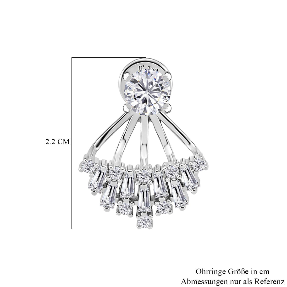 Moissanit Ohrringe 925 Silber rhodiniert ca. 1.59 ct