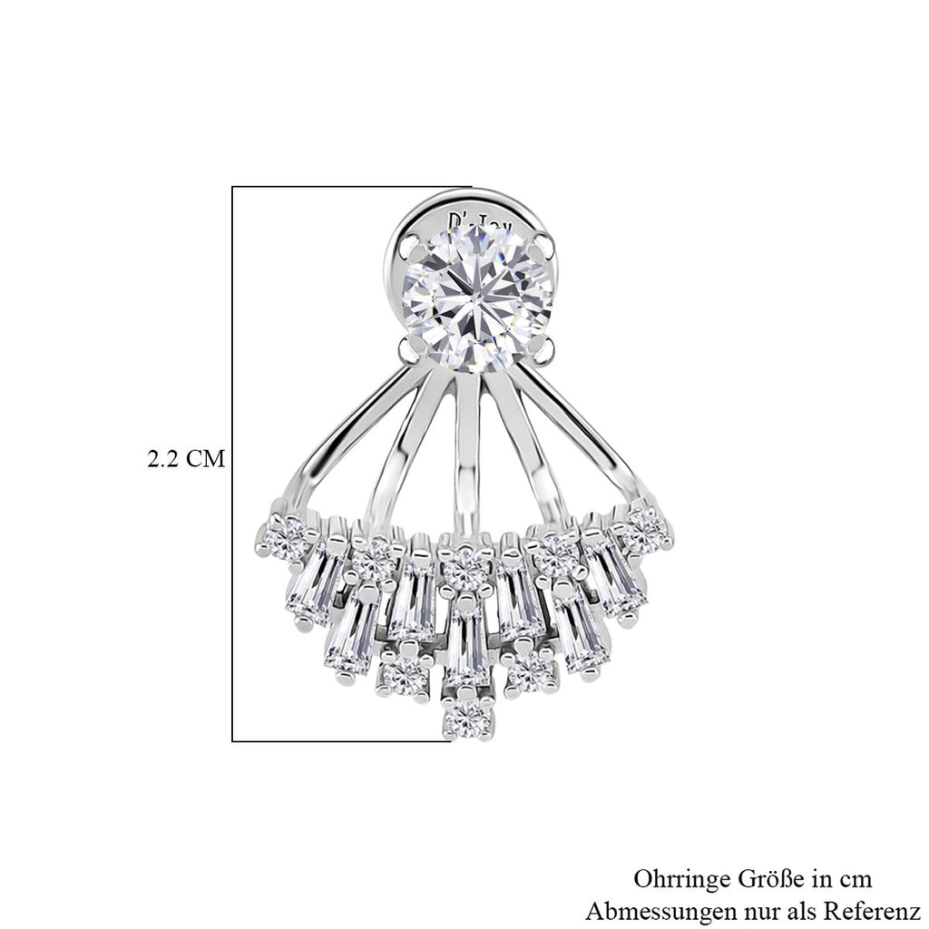 Moissanit Ohrringe 925 Silber rhodiniert ca. 1.59 ct