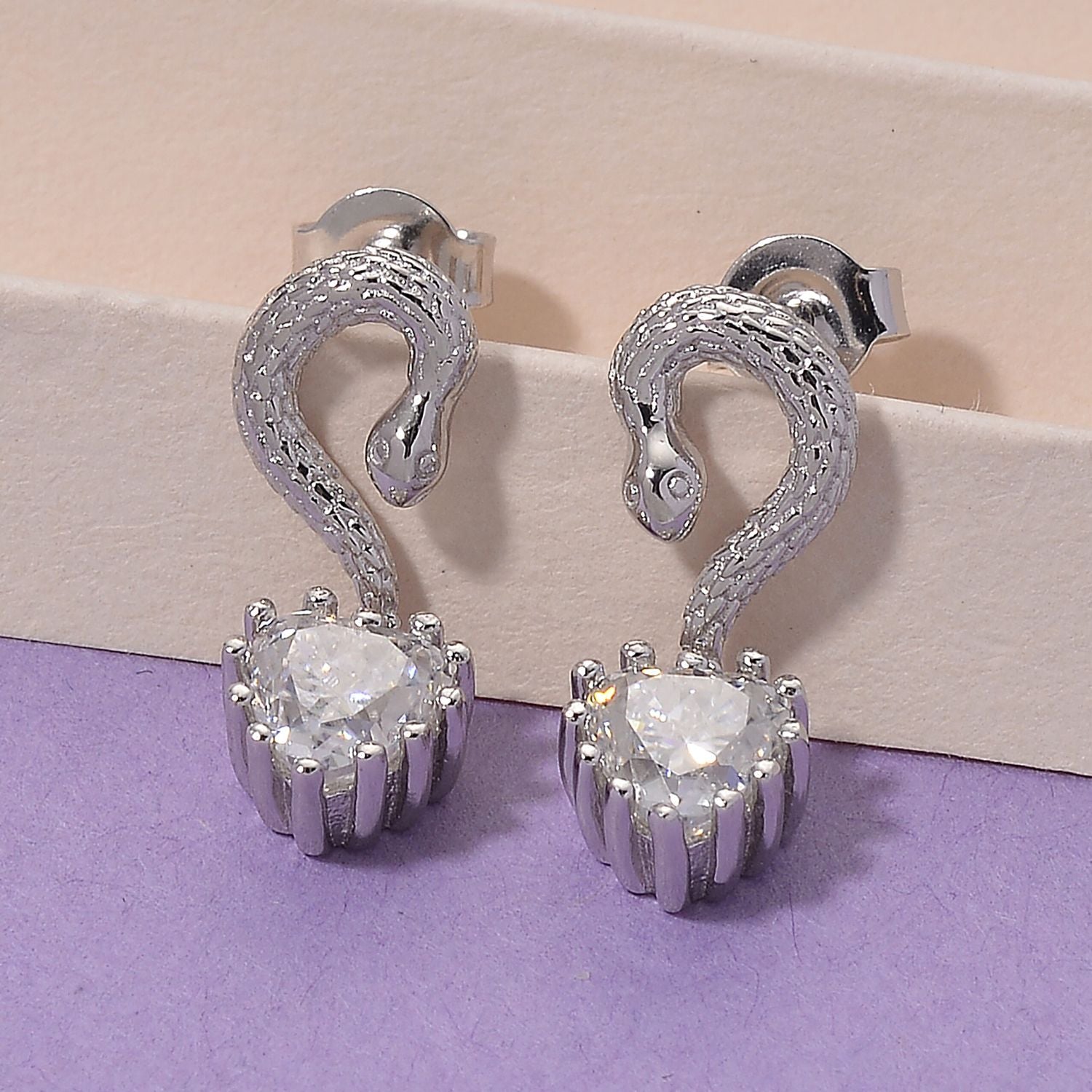 Moissanit Ohrringe 925 Silber rhodiniert ca. 2.01 ct