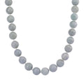 EXTREM SELTEN Natürliche Weiße Jadeite Jade (15-17mm) Halskette, flexibel (ca. 45 cm - 56 cm), 925 Silber rhodiniert ca. 875.00 ct