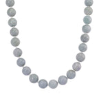 EXTREM SELTEN Natürliche Weiße Jadeite Jade (15-17mm) Halskette, flexibel (ca. 45 cm - 56 cm), 925 Silber rhodiniert ca. 875.00 ct