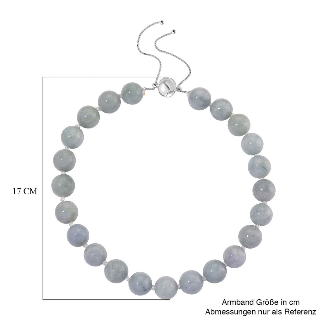 EXTREM SELTEN Natürliche Weiße Jadeite Jade (15-17mm) Halskette, flexibel (ca. 45 cm - 56 cm), 925 Silber rhodiniert ca. 875.00 ct