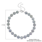 EXTREM SELTEN Natürliche Weiße Jadeite Jade (15-17mm) Halskette, flexibel (ca. 45 cm - 56 cm), 925 Silber rhodiniert ca. 875.00 ct