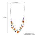 D'Joy AA Salamanca Feueropal, Mehrfarbige Edelsteine Halskette ca. 45 cm 925 Silber rhodiniert ca. 13.41 ct
