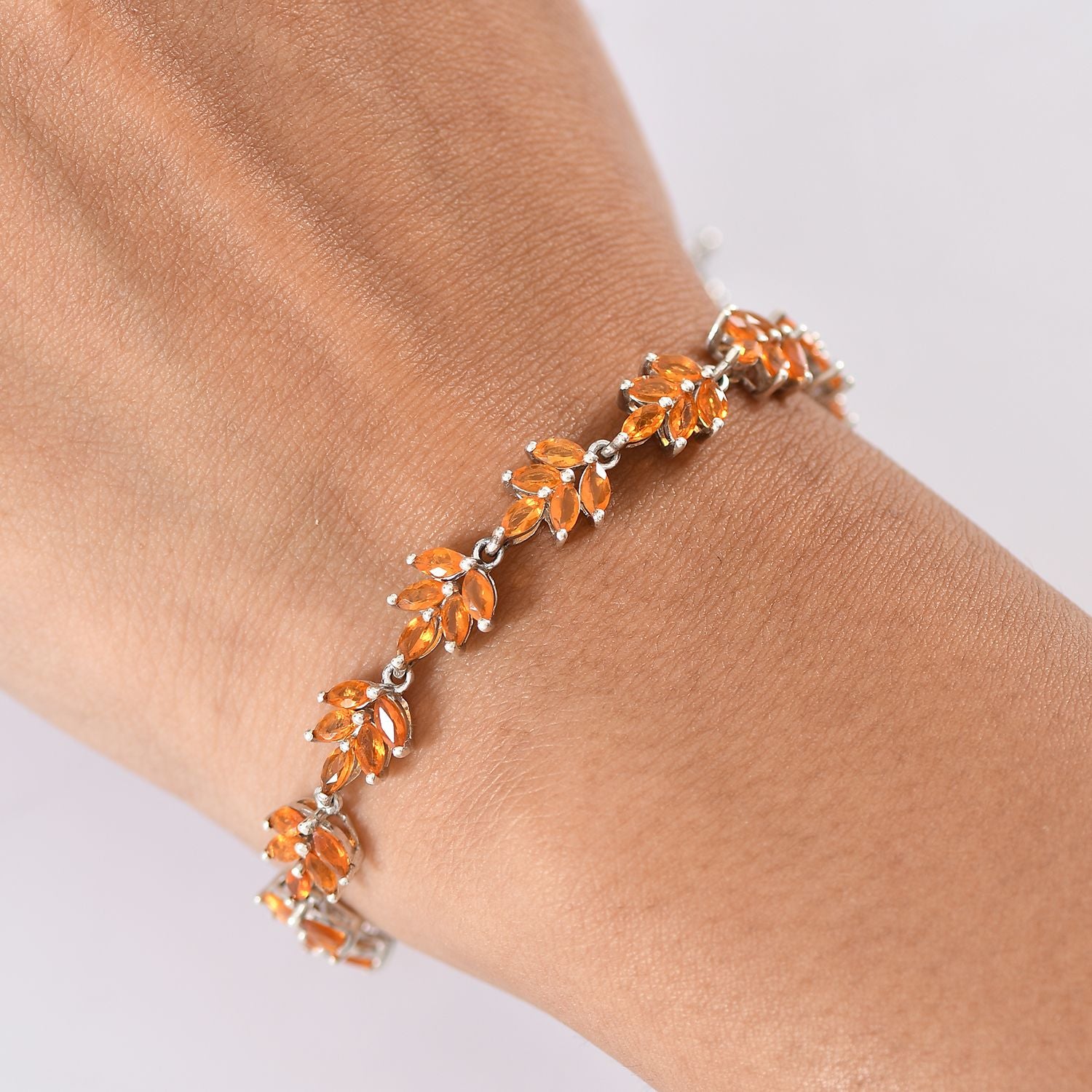 D'Joy AA Salamanca Feueropal Armband ca. 19 cm 925 Silber Rhodiniert ca. 4.93 ct