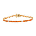 D'Joy AA Salamanca Feueropal, Moissanit Armband ca. 19 cm 925 Silber 750 Gelbgold Vermeil ca. 5.28 ct