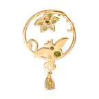 Djoy Natürlicher Peridot Anhänger 925 Silber platiniert und vergoldet ca. 1.95 ct