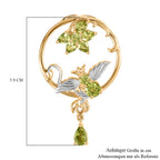 Djoy Natürlicher Peridot Anhänger 925 Silber platiniert und vergoldet ca. 1.95 ct
