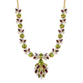 D'joy Natürlicher Peridot Halskette ca. 45 cm 925 Silber Rhodiniert und 750 Gelbgold Vermeil ca. 12.80 ct