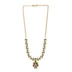 D'joy Natürlicher Peridot Halskette ca. 45 cm 925 Silber Rhodiniert und 750 Gelbgold Vermeil ca. 12.80 ct