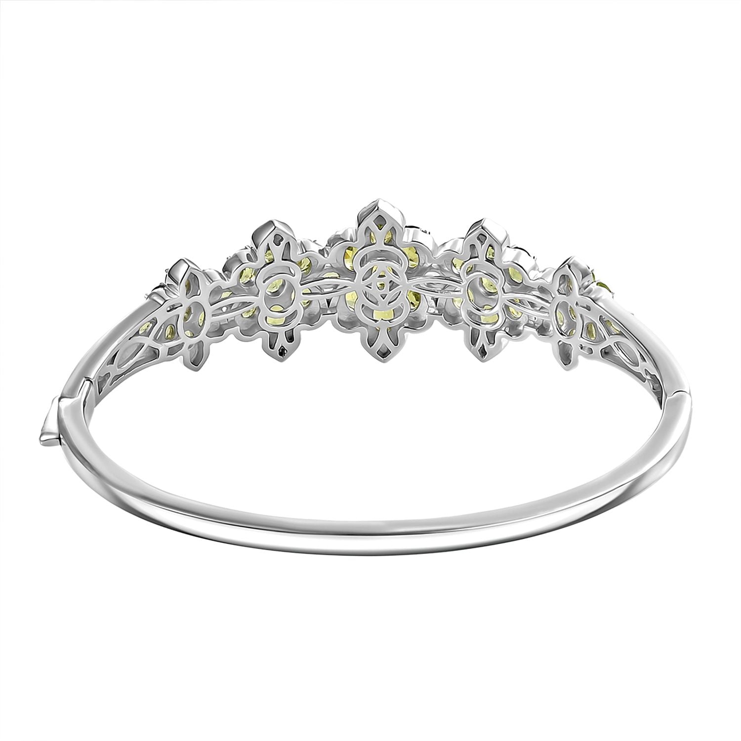 D'joy Natürlicher Peridot Armreif ca. 19 cm 925 Silber rhodiniert ca. 13,28 ct.