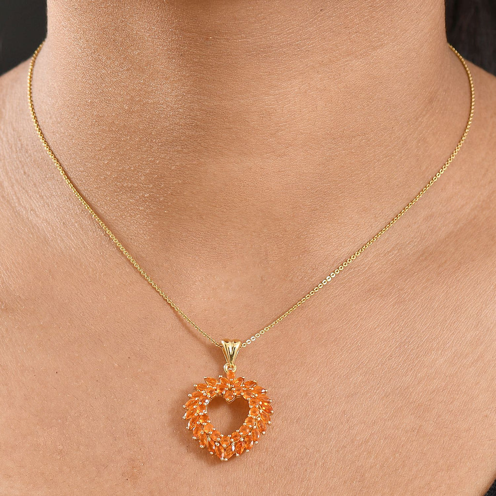 D'Joy AA Salamanca Feueropal Anhänger 925 Silber 750 Gelbgold Vermeil ca. 2,08 ct.