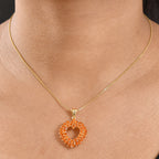 D'Joy AA Salamanca Feueropal Anhänger 925 Silber 750 Gelbgold Vermeil ca. 2,08 ct.
