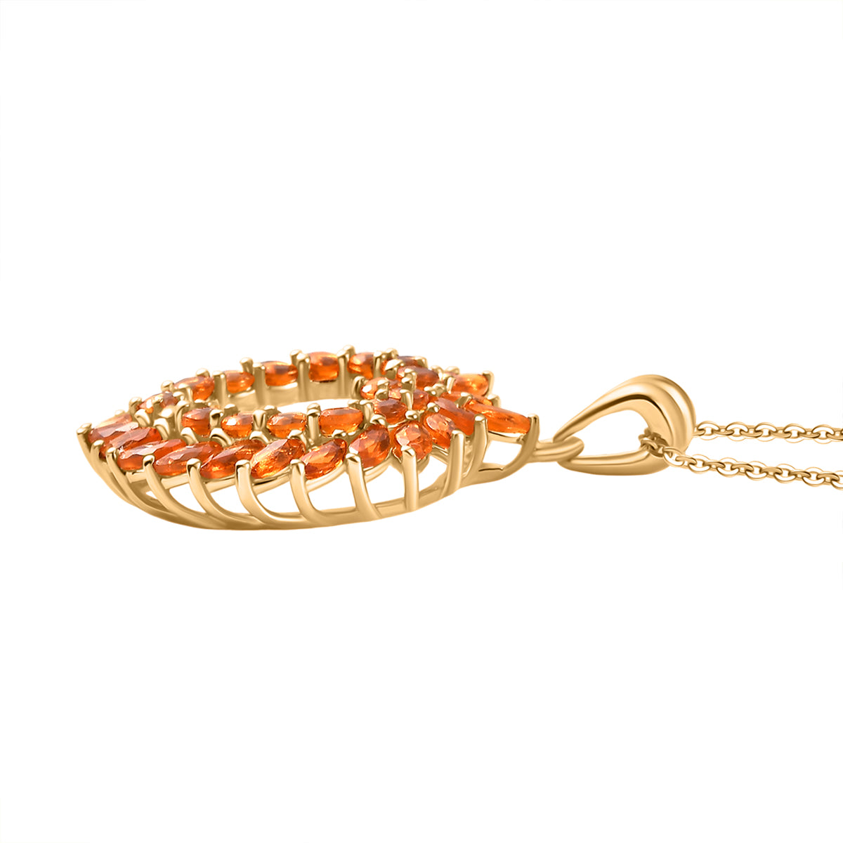 D'Joy AA Salamanca Feueropal Anhänger 925 Silber 750 Gelbgold Vermeil ca. 2,08 ct.