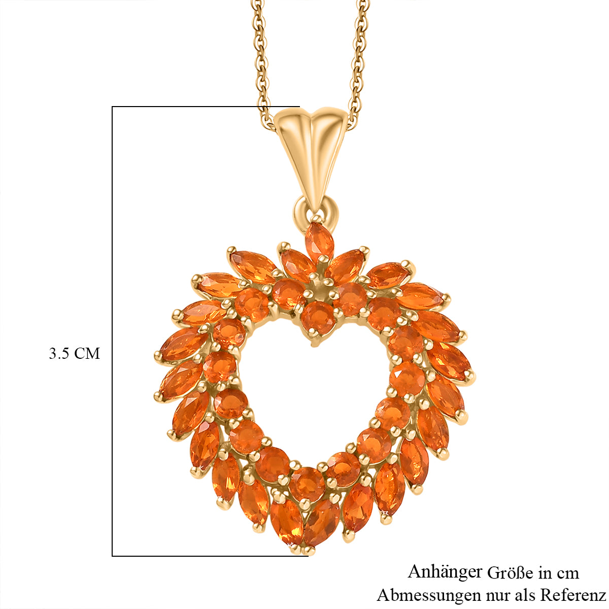 D'Joy AA Salamanca Feueropal Anhänger 925 Silber 750 Gelbgold Vermeil ca. 2,08 ct.