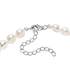 Weiße Süßwasser Perle Armband ca. 19 cm + 5cm Extender, 925 Silber rhodiniert