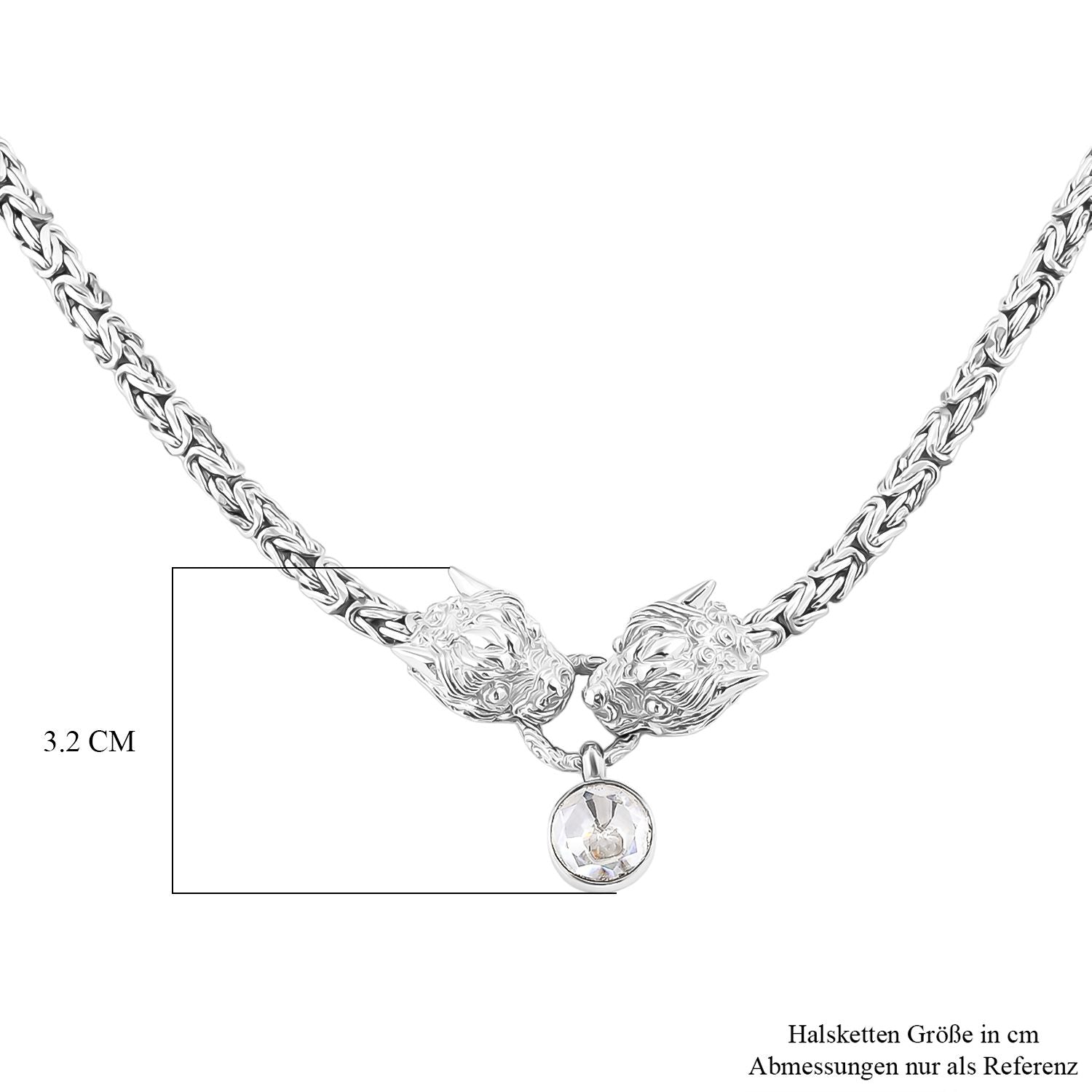 Royal Bali - Moissanit Halskette ca. 56 cm 925 Silber ca. 0,89 ct.
