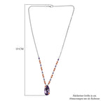 D'Joy AAA Rose De France Amethyst Halskette ca. 45 cm 925 Silber ca. 8,96 ct.
