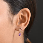 D'Joy AAA Rose De France Amethyst Ohrringe 925 Silber 750 rosévergoldet ca. 1.36 ct