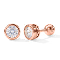 LUXURIANT 1 ct. SGL zertifizierte VS-EF Labor Diamant Ohrringe mit pieksfreiem Kugelverschluss, 925 Silber 750 Roségold Vermeil