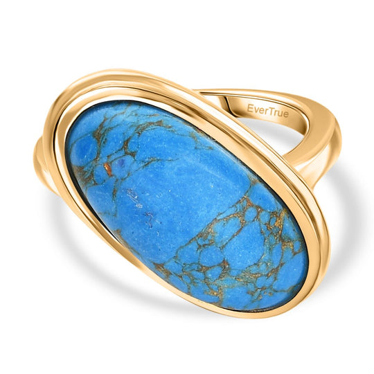 Blaues Türkis Ring Nickelfreies Messing (Größe 18.00) ca. 8,49 ct
