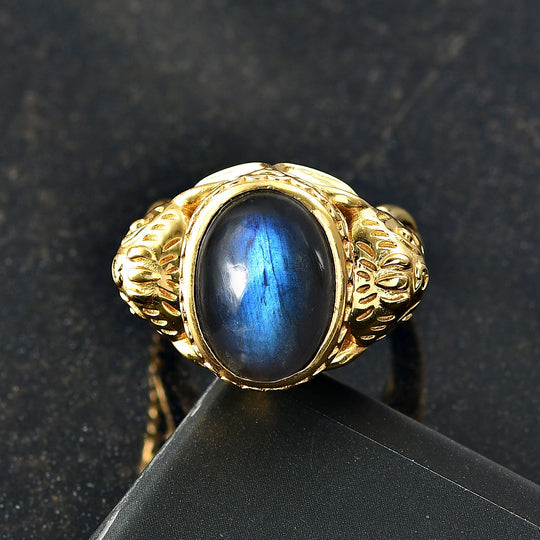 Labradorit Ring Nickelfreies Messing (Größe 17.00) ca. 7,44 ct