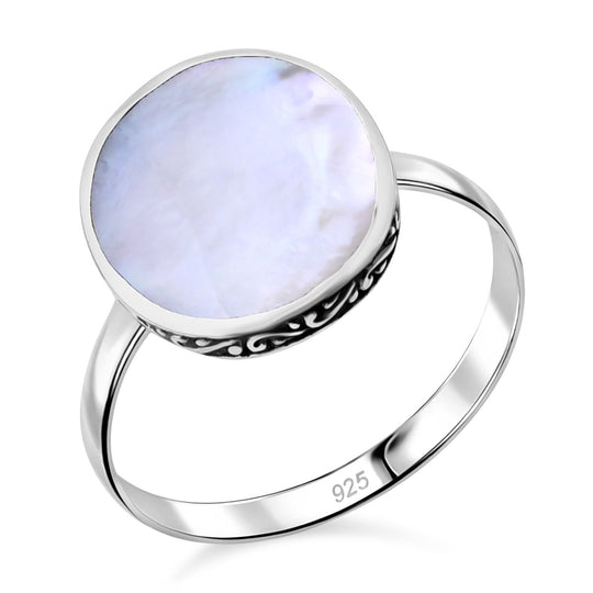 Perlmutt Ring 925 Silber