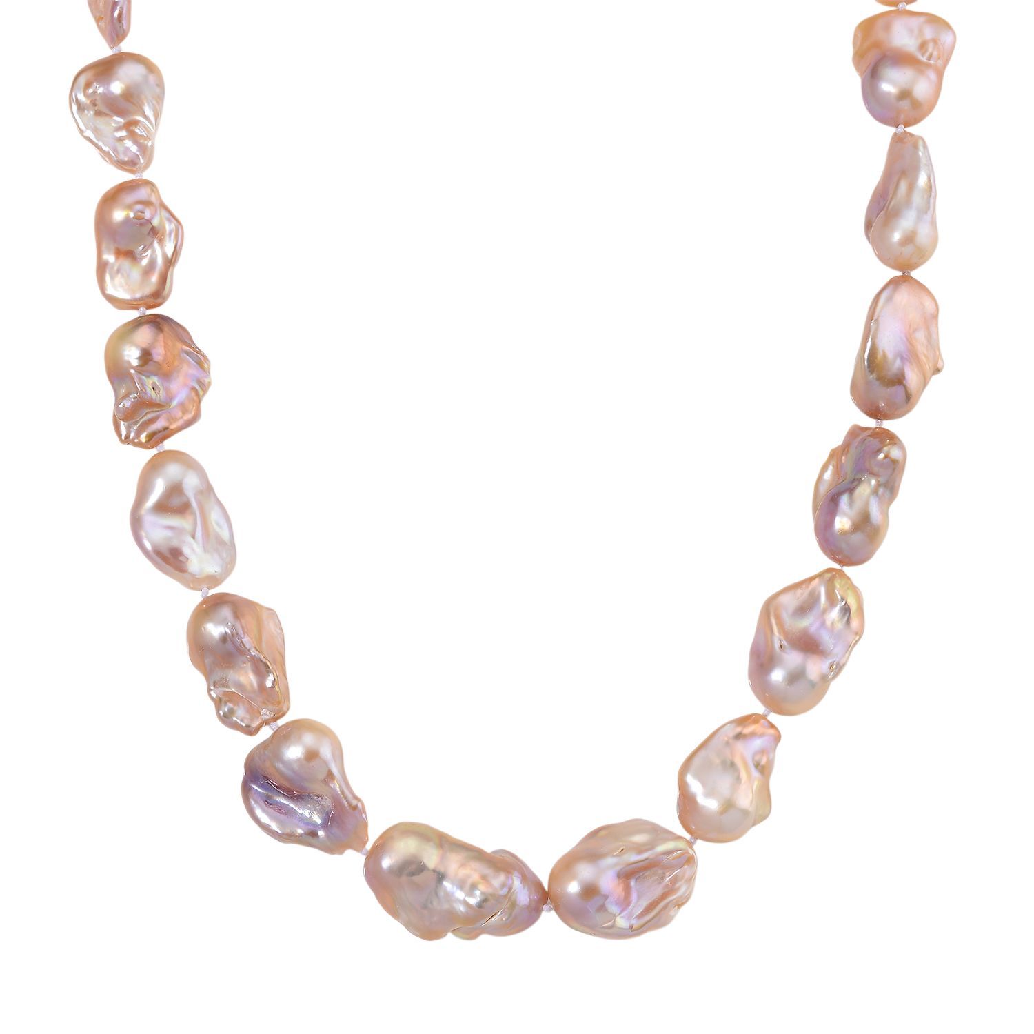 Exklusives Angebot- AAAA Mehrfarbige Süßwasser Barockperle Collier, ca. 45 cm 925 Silber vergoldet (Perlenröße ca. 16-19 mm x 24-30 mm) 520.00 ct