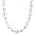 Exklusives Angebot- AAAA Weiße Süßwasser Barockperle Collier, ca. 45 cm 925 Silber rhodiniert (Perlenröße ca. 16-19 mm x 24-30 mm)