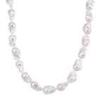 Exklusives Angebot- AAAA Weiße Süßwasser Barockperle Collier, ca. 45 cm 925 Silber rhodiniert (Perlenröße ca. 16-19 mm x 24-30 mm)
