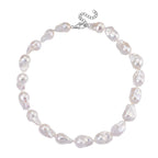 Exklusives Angebot- AAAA Weiße Süßwasser Barockperle Collier, ca. 45 cm 925 Silber rhodiniert (Perlenröße ca. 16-19 mm x 24-30 mm)