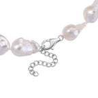 Exklusives Angebot- AAAA Weiße Süßwasser Barockperle Collier, ca. 45 cm 925 Silber rhodiniert (Perlenröße ca. 16-19 mm x 24-30 mm)