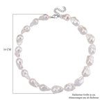 Exklusives Angebot- AAAA Weiße Süßwasser Barockperle Collier, ca. 45 cm 925 Silber rhodiniert (Perlenröße ca. 16-19 mm x 24-30 mm)