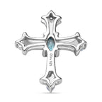AA Blauer Zirkon, Weißer Zirkon Anhänger 925 Silber rhodiniert ca. 0.50 ct