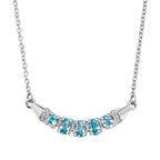 D'Joy AA Blauer Zirkon Halskette ca. 45 cm 925 Silber rhodiniert ca. 1.69 ct