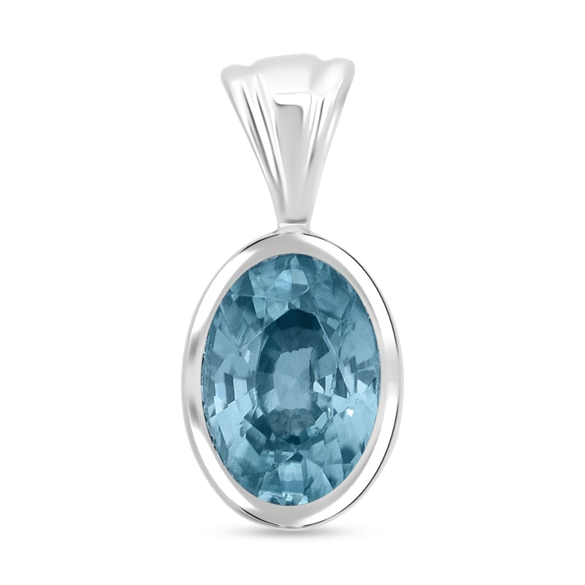 Blauer Zirkon Anhänger 925 Silber rhodiniert ca. 1.24 ct