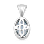 Blauer Zirkon Anhänger 925 Silber rhodiniert ca. 1.24 ct