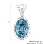 Blauer Zirkon Anhänger 925 Silber rhodiniert ca. 1.24 ct