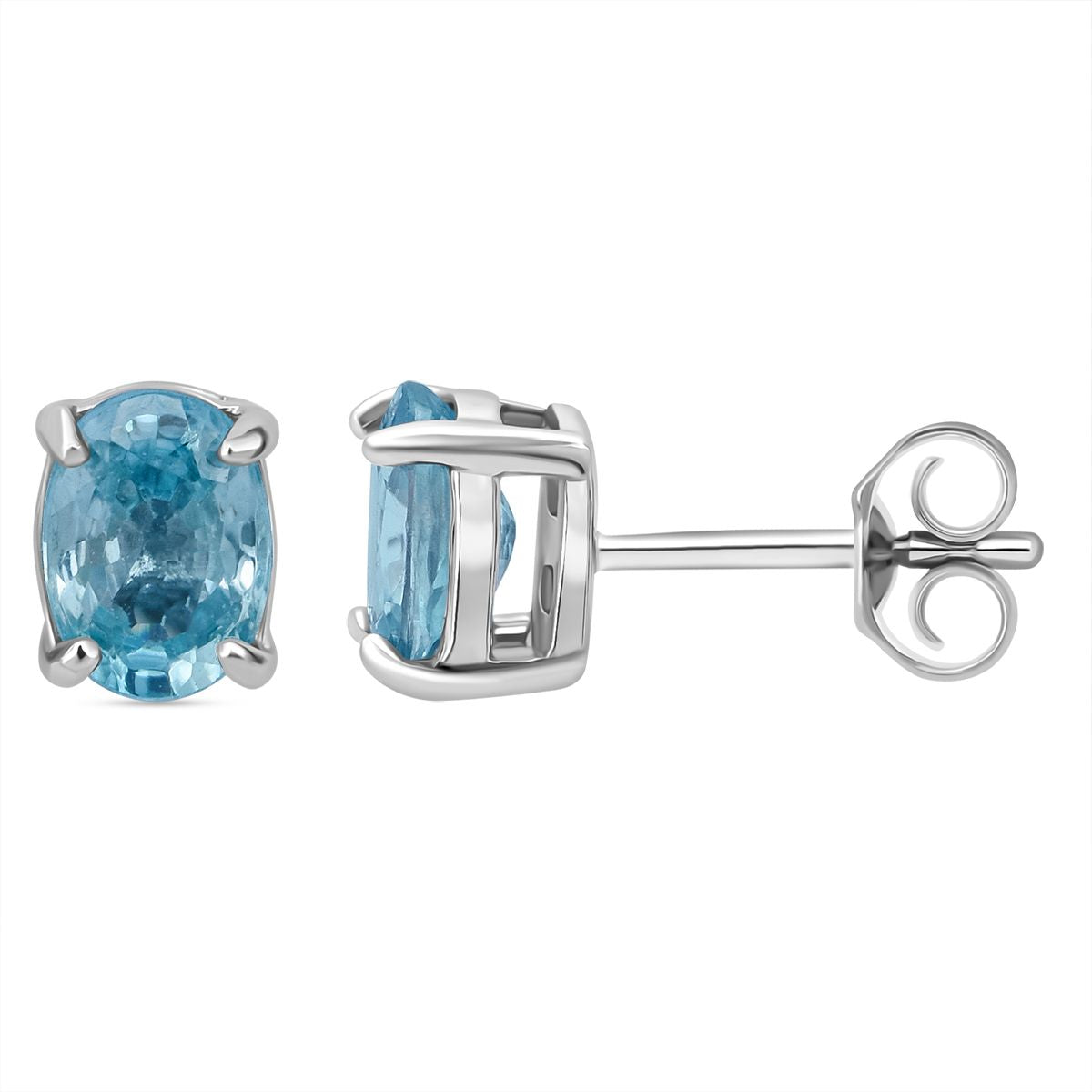 D joy Blauer Zirkon Ohrringe 925 Silber rhodiniert ca. 2.46 ct