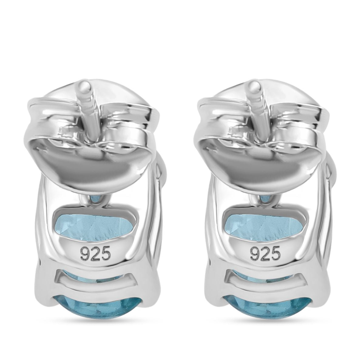 D joy Blauer Zirkon Ohrringe 925 Silber rhodiniert ca. 2.46 ct