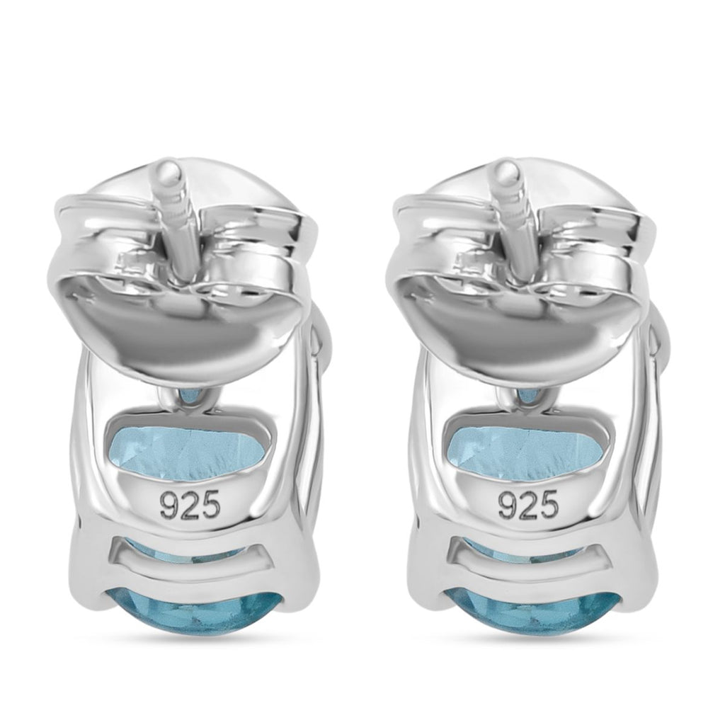 D joy Blauer Zirkon Ohrringe 925 Silber rhodiniert ca. 2.46 ct